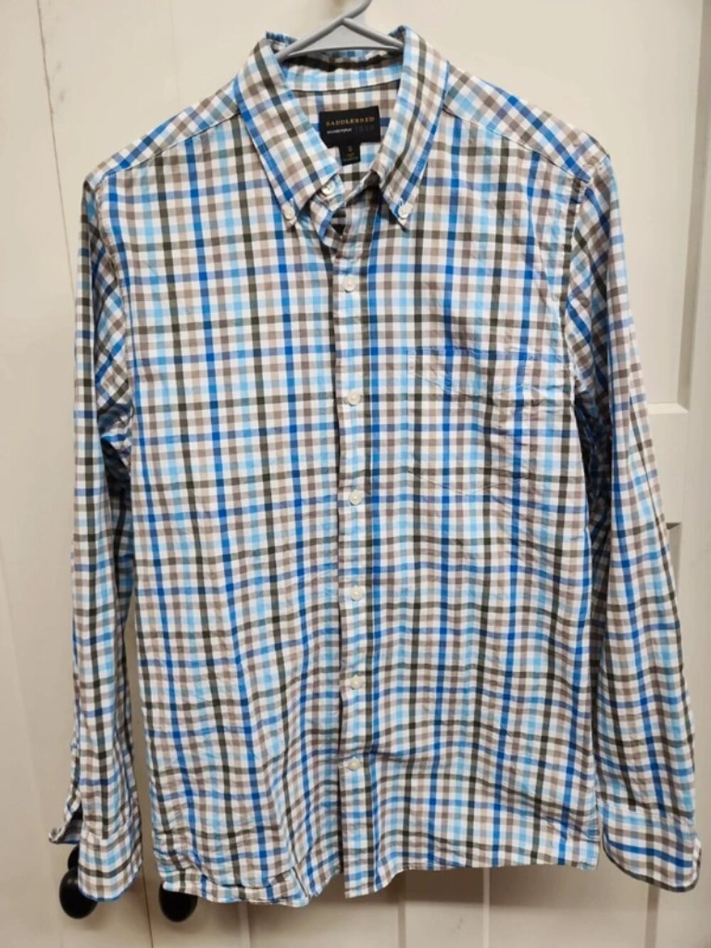 Saddlebred 1888 tailored fit poplin long sleeve button-up